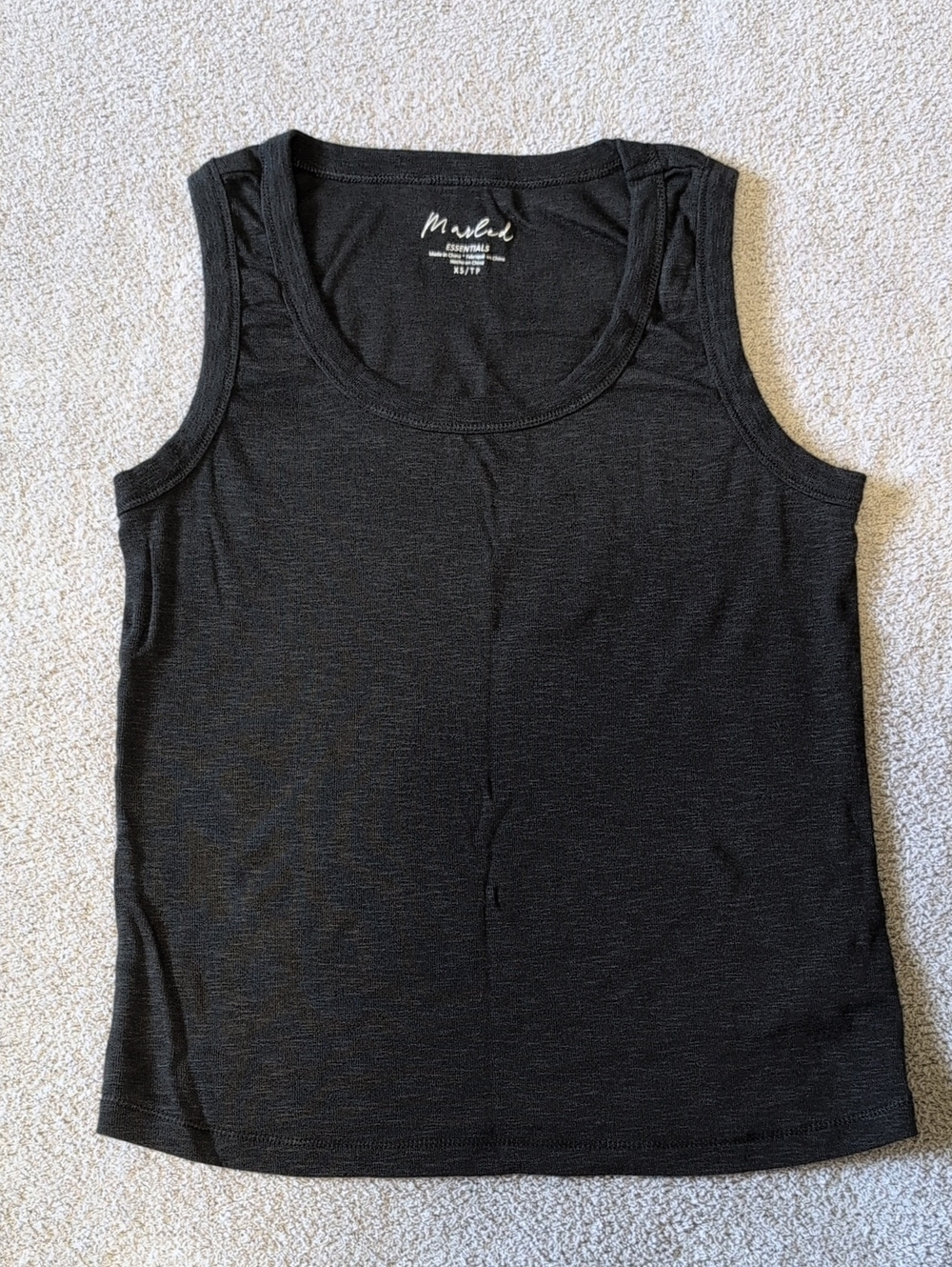 Marled Essentials Black Scoop Neck Tank Top Size XS